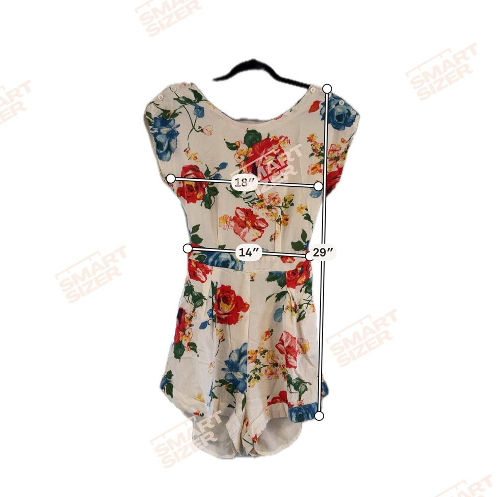 COTTON CANDY CREAM AND FLORAL ROMPER SIZE SMALL - Picture 3 of 7
